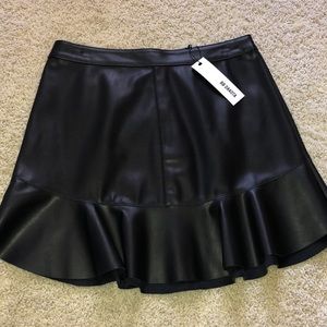 Black faux leather skirt